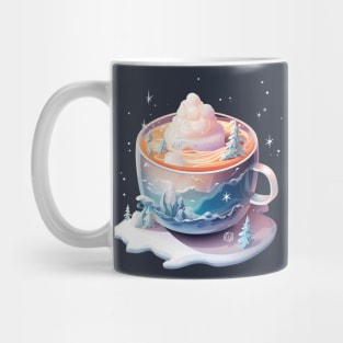 Cappuccino in a dreamy snowy landscape Mug